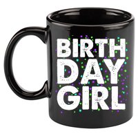 Birthday Girl With Confetti 11oz C Handle Ceramic Mug