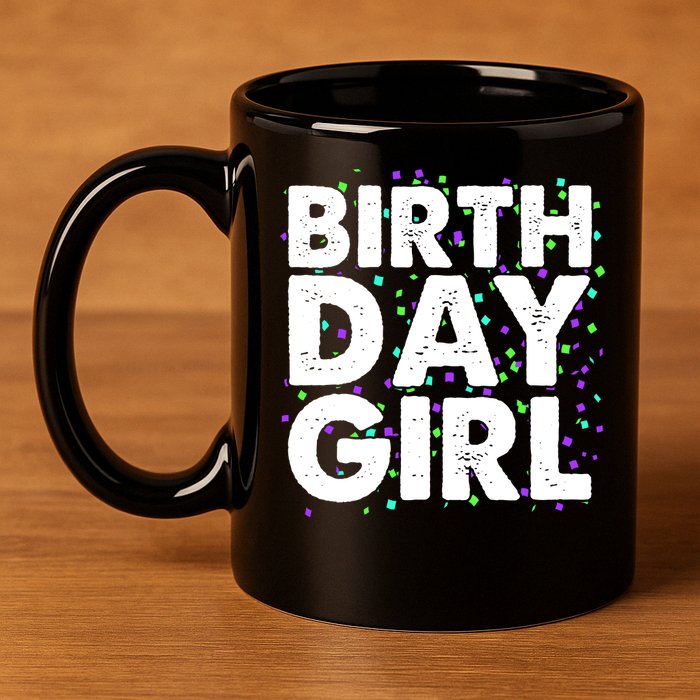 Birthday Girl With Confetti 11oz C Handle Ceramic Mug