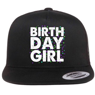 Birthday Girl With Confetti Flatbill Hat
