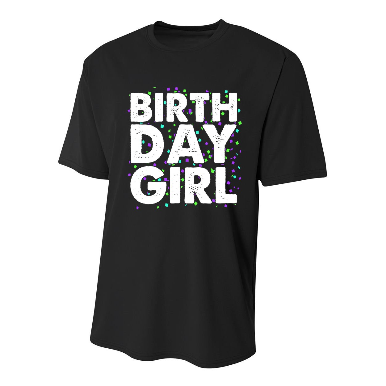 Birthday Girl With Confetti Youth Performance Sprint T-Shirt