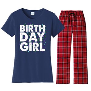 Birthday Girl With Confetti Women's Flannel Pajama Set