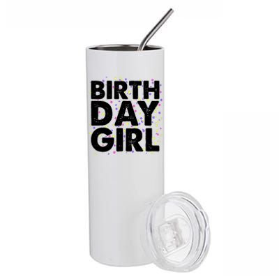 Birthday Girl With Confetti Stainless Steel Tumbler