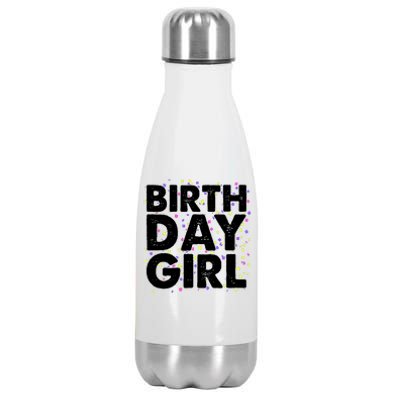 Birthday Girl With Confetti Stainless Steel Insulated Water Bottle