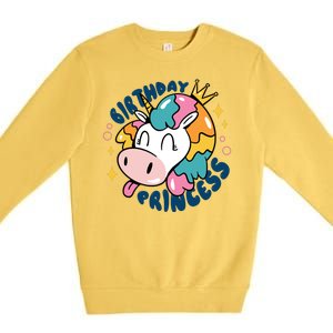 Birthday Princess Unicorn Premium Crewneck Sweatshirt