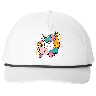 Birthday Princess Unicorn Snapback Five-Panel Rope Hat