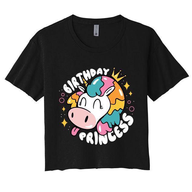 Birthday Princess Unicorn Crop Top