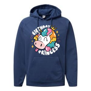 Birthday Princess Unicorn Performance Fleece Hoodie