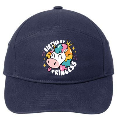 Birthday Princess Unicorn 7-Panel Snapback Hat