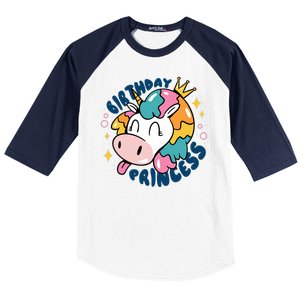 Birthday Princess Unicorn Baseball Sleeve Shirt