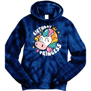 Birthday Princess Unicorn Tie Dye Hoodie