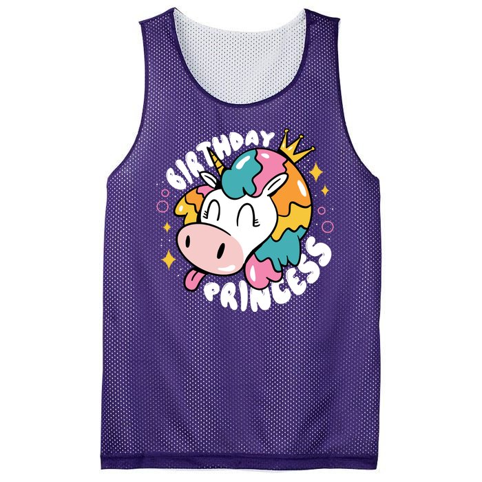 Birthday Princess Unicorn Mesh Reversible Basketball Jersey Tank