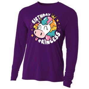 Birthday Princess Unicorn Cooling Performance Long Sleeve Crew