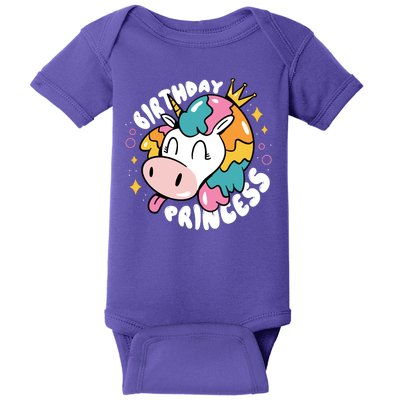 Birthday Princess Unicorn Baby Bodysuit