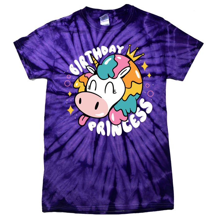 Birthday Princess Unicorn Tie-Dye T-Shirt