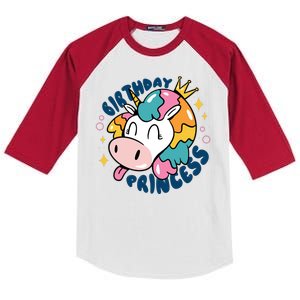 Birthday Princess Unicorn Kids Colorblock Raglan Jersey