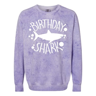 Birthday Shark Colorblast Crewneck Sweatshirt