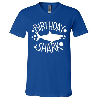 Birthday Shark V-Neck T-Shirt