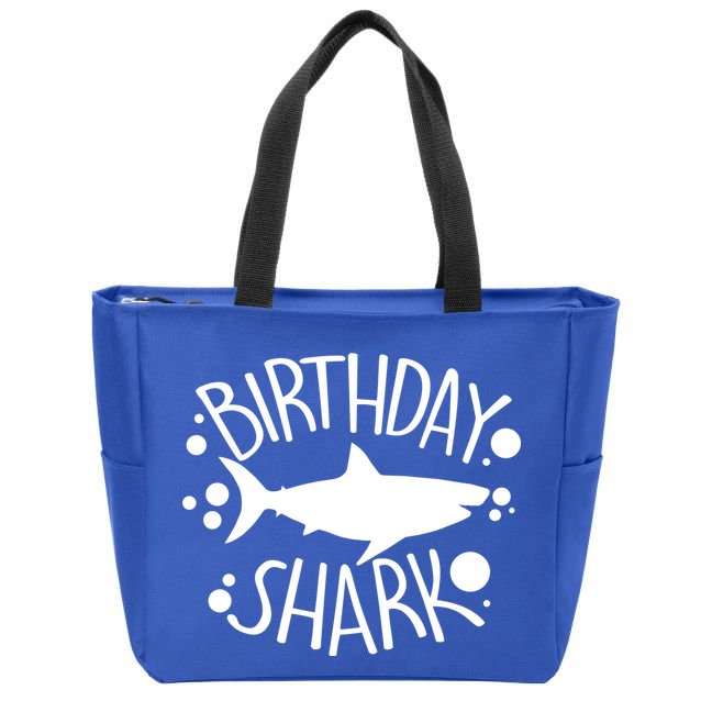 Birthday Shark Zip Tote Bag