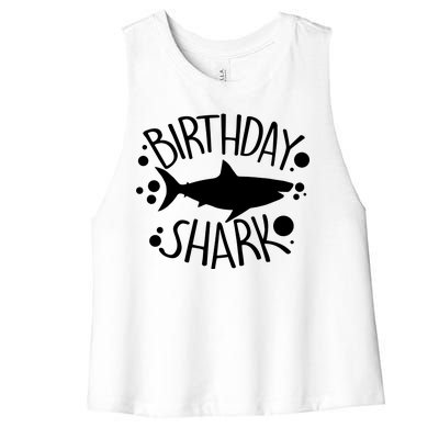 Birthday Shark Women's Racerback Cropped Tank