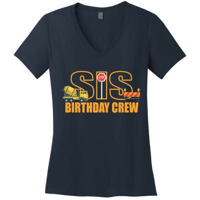Birthday Sis Crew Sister Women's V-Neck T-Shirt