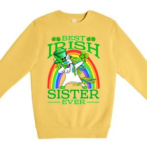 Best Irish Sister Ever St PatrickS Day Unicorn Cute Gift Premium Crewneck Sweatshirt