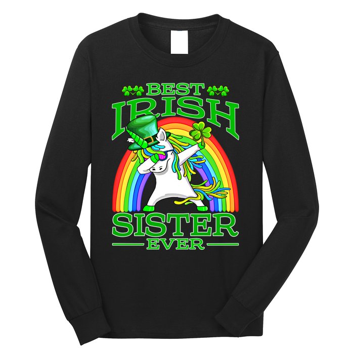 Best Irish Sister Ever St PatrickS Day Unicorn Cute Gift Long Sleeve Shirt