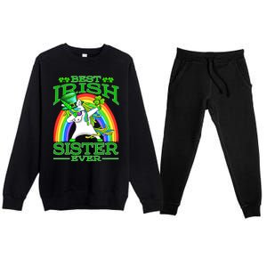 Best Irish Sister Ever St PatrickS Day Unicorn Cute Gift Premium Crewneck Sweatsuit Set