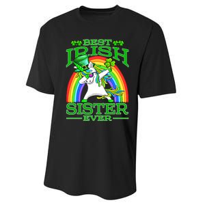 Best Irish Sister Ever St PatrickS Day Unicorn Cute Gift Performance Sprint T-Shirt