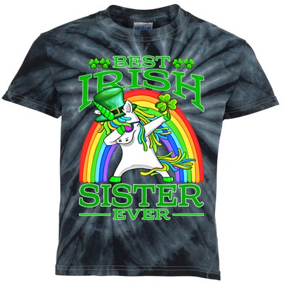 Best Irish Sister Ever St PatrickS Day Unicorn Cute Gift Kids Tie-Dye T-Shirt