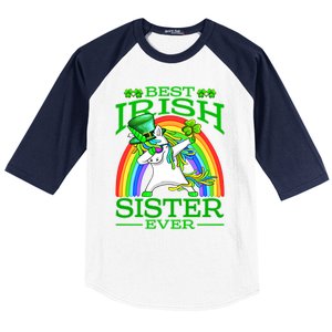 Best Irish Sister Ever St PatrickS Day Unicorn Cute Gift Baseball Sleeve Shirt