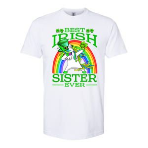 Best Irish Sister Ever St PatrickS Day Unicorn Cute Gift Softstyle CVC T-Shirt