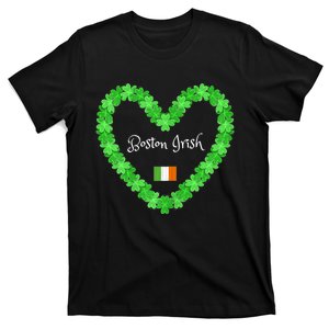 Boston Irish St. Paddy's Day Shamrock Heart T-Shirt