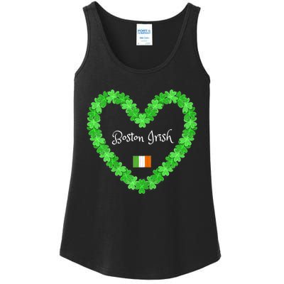 Boston Irish St. Paddy's Day Shamrock Heart Ladies Essential Tank