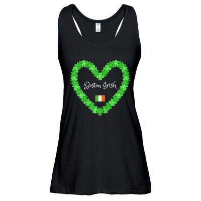 Boston Irish St. Paddy's Day Shamrock Heart Ladies Essential Flowy Tank