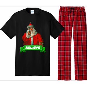 Believe In Santa Funny Christmas Funny Gift Pajama Set