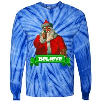 Believe In Santa Funny Christmas Funny Gift Tie-Dye Long Sleeve Shirt