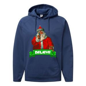 Believe In Santa Funny Christmas Funny Gift Performance Fleece Hoodie