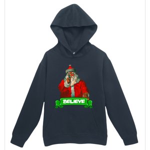 Believe In Santa Funny Christmas Funny Gift Urban Pullover Hoodie