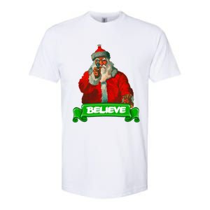 Believe In Santa Funny Christmas Funny Gift Softstyle CVC T-Shirt