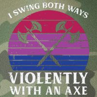 Bisexual I Swing Both Ways Axe Funny Bi Pride Flag Lgbtq Legacy Tie Dye Trucker Hat