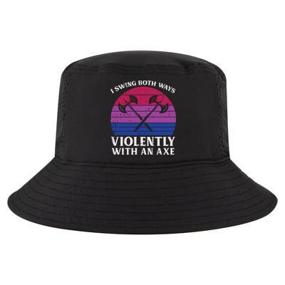 Bisexual I Swing Both Ways Axe Funny Bi Pride Flag Lgbtq Cool Comfort Performance Bucket Hat