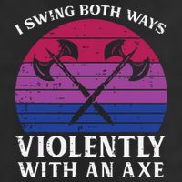 Bisexual I Swing Both Ways Axe Funny Bi Pride Flag Lgbtq Cool Comfort Performance Bucket Hat