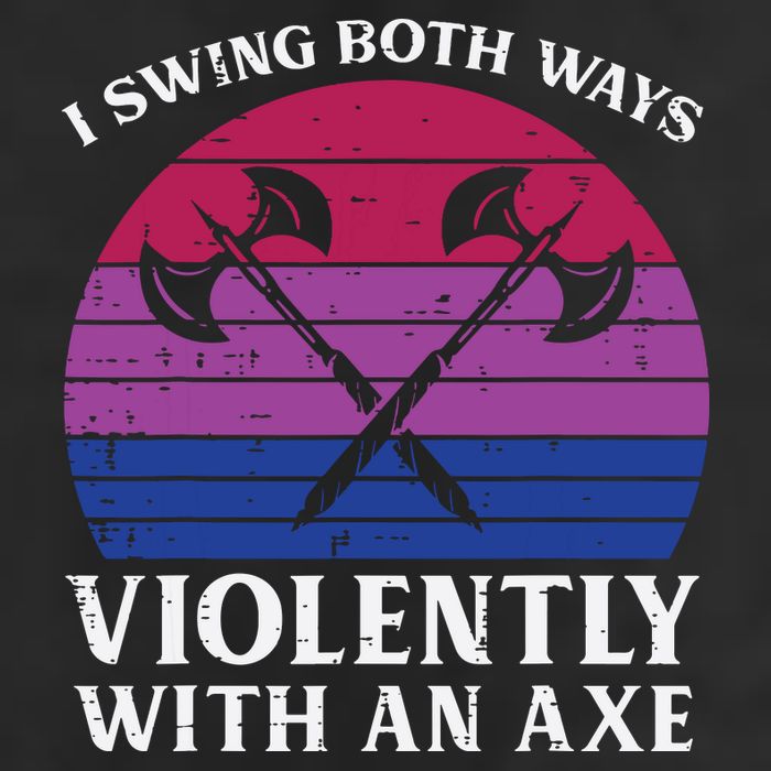 Bisexual I Swing Both Ways Axe Funny Bi Pride Flag Lgbtq Cool Comfort Performance Bucket Hat