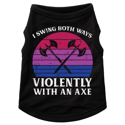 Bisexual I Swing Both Ways Axe Funny Bi Pride Flag Lgbtq Doggie Tank