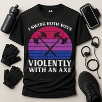 Bisexual I Swing Both Ways Axe Funny Bi Pride Flag Lgbtq Performance Shirt
