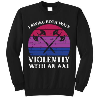 Bisexual I Swing Both Ways Axe Funny Bi Pride Flag Lgbtq Sweatshirt