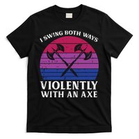 Bisexual I Swing Both Ways Axe Funny Bi Pride Flag Lgbtq T-Shirt