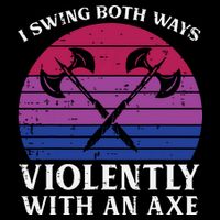 Bisexual I Swing Both Ways Axe Funny Bi Pride Flag Lgbtq Drawstring Bag