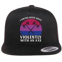 Bisexual I Swing Both Ways Axe Funny Bi Pride Flag Lgbtq Flat Bill Trucker Hat