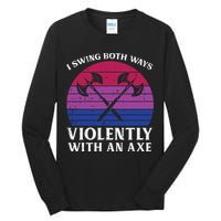 Bisexual I Swing Both Ways Axe Funny Bi Pride Flag Lgbtq Tall Long Sleeve T-Shirt